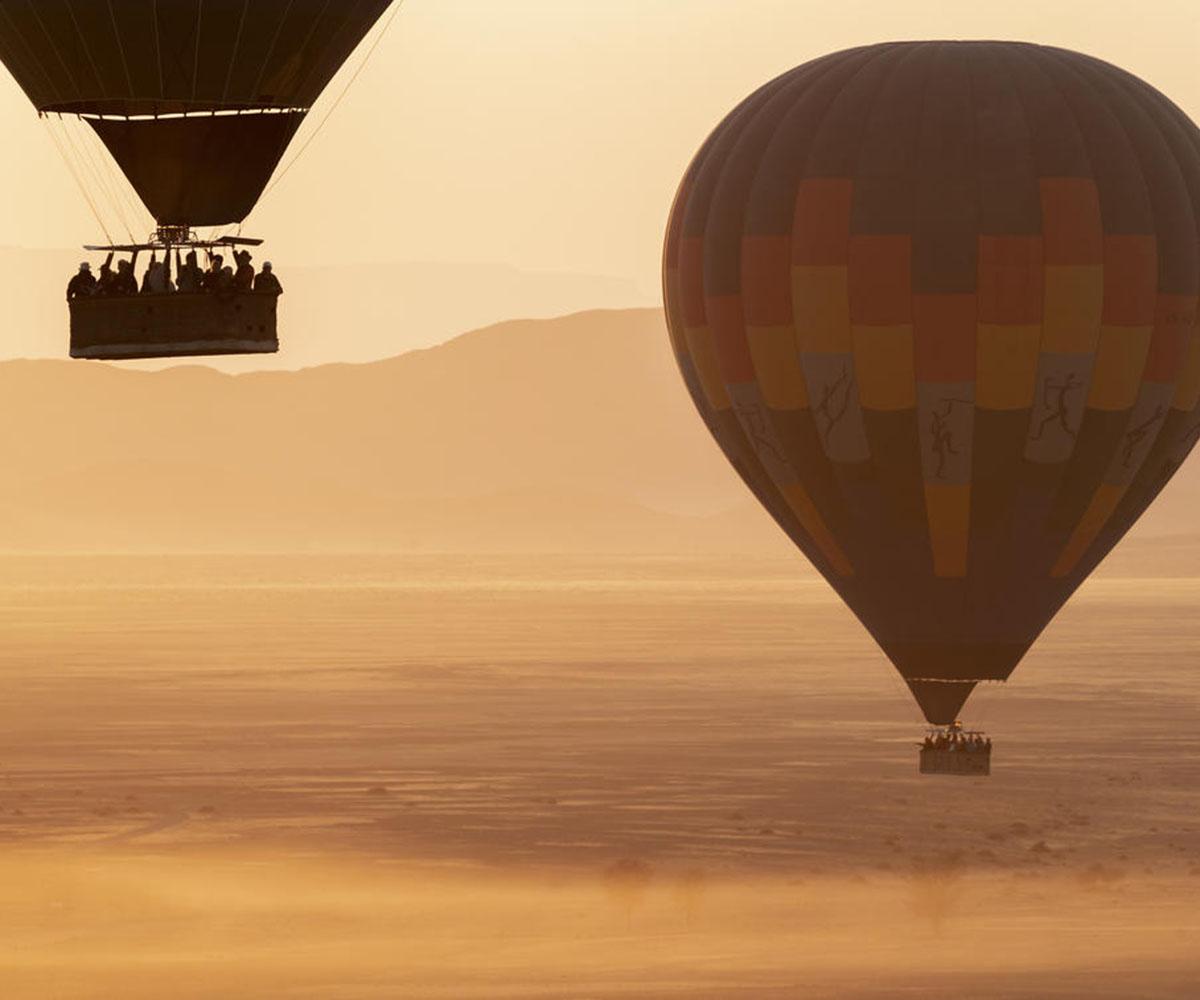 hot air ballooning over the namib