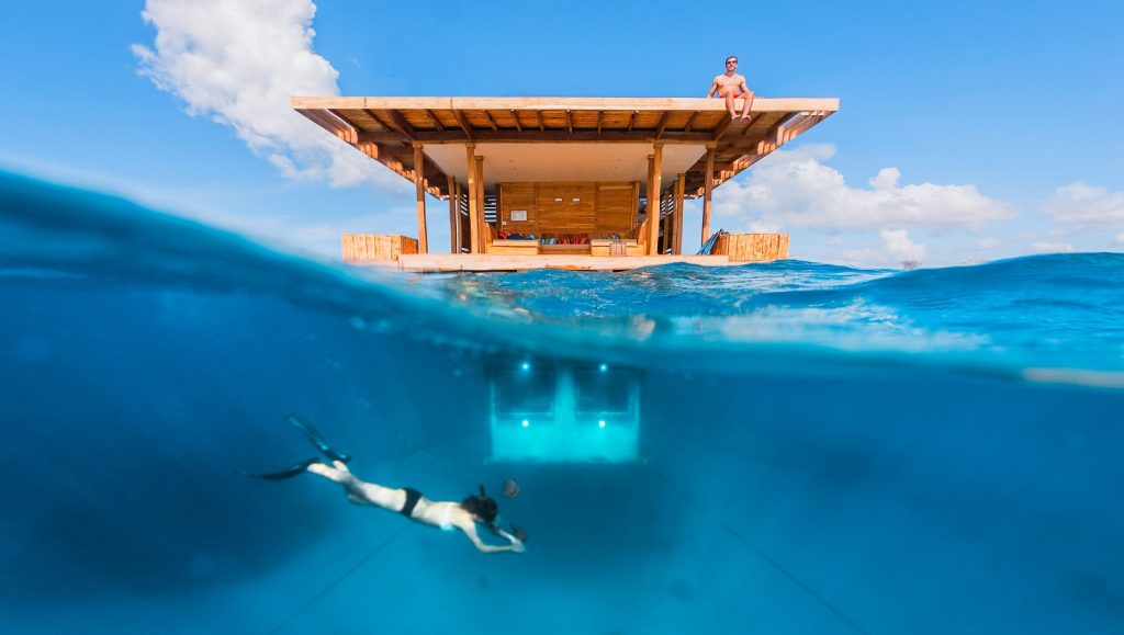 Underwater room at The Manta Resort